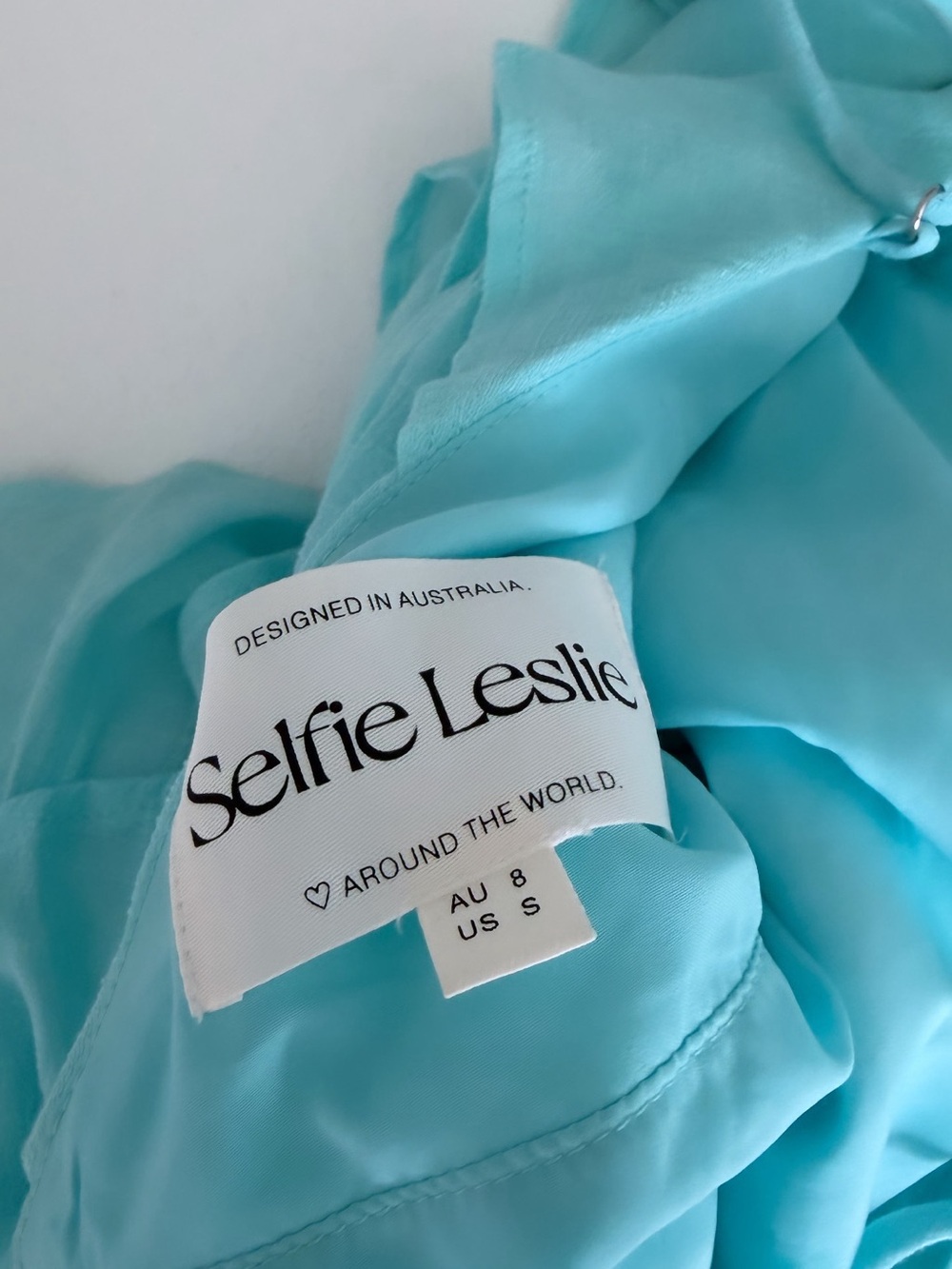 Selfie Leslie Aqua Ruffled Spaghetti-Strap Mini Dress - Picture 5 of 10